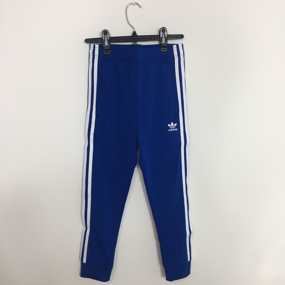 adidas Other - Girls blue adidas track pants with white stripes